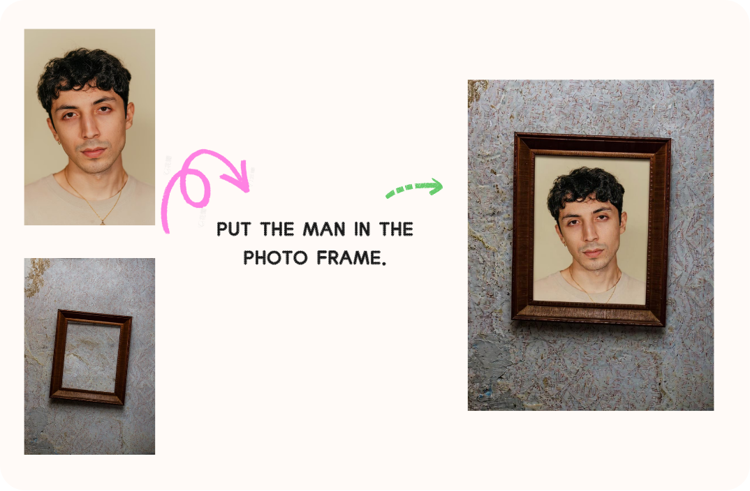 Combine Images Of Person And Frame